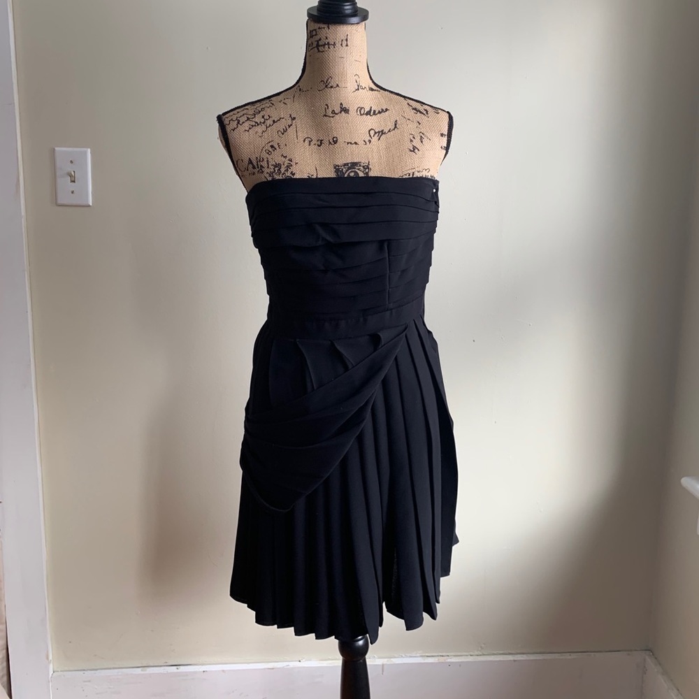 Rachel Roy one shoulder pleated black dress - Picture 2 of 15
